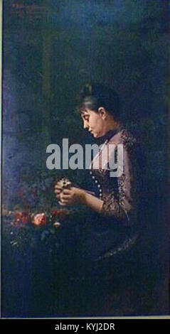 Un'opera artistica intitolata "El ramo" di Severo Rodríguez Etchart, creata nel 1885, potenzialmente incentrata su un soggetto tematico o contesto culturale dell'epoca. Foto Stock