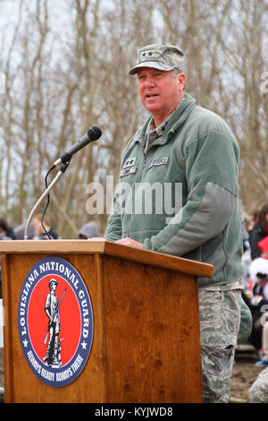 Il Mag. Gen. Edward W. Tonini parla durante il duecentesimo anniversario della battaglia di New Orleans in Chalmette, La., Gen 9, 2015. (U.S. Esercito nazionale Guard photo by Staff Sgt. Scott Raymond) Foto Stock