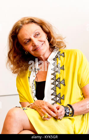 Diane von Furstenberg, belga nato American designer di moda più noto per il suo inconfondibile abito di avvolgimento Foto Stock