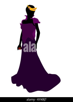 Evil Queen illustrazione silhouette su uno sfondo bianco Foto Stock