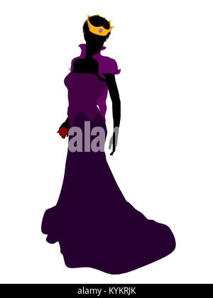 Evil Queen illustrazione silhouette su uno sfondo bianco Foto Stock