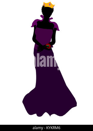 Evil Queen illustrazione silhouette su uno sfondo bianco Foto Stock