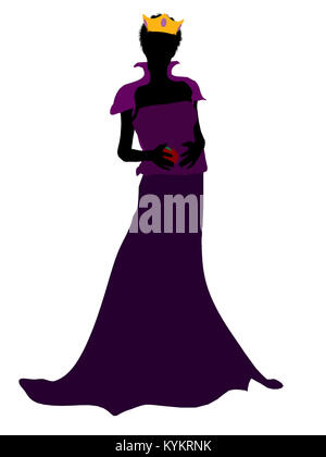 Evil Queen illustrazione silhouette su uno sfondo bianco Foto Stock