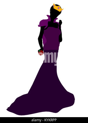 Evil Queen illustrazione silhouette su uno sfondo bianco Foto Stock