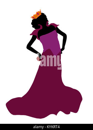 Evil Queen illustrazione silhouette su uno sfondo bianco Foto Stock