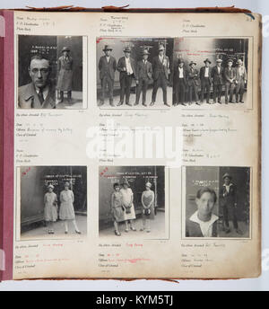 Uno speciale libro fotografico del 1924-1929, che documenta i ritratti criminali e i documenti d'archivio degli Archivi di Stato del nuovo Galles del Sud, con fotografie in bianco e nero di casi storici di polizia. Foto Stock