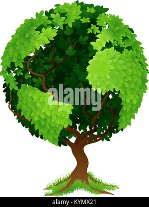 Tree Globo mondo concetto di massa Illustrazione Vettoriale