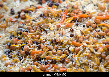 Uzbek pilaf, close-up Foto Stock