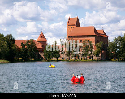 Il Castello di Trakai, vicino a Vilnius Foto Stock