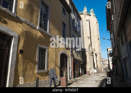 Street,scena,Carcassonne,città,centro,Aude, Francia, Foto Stock