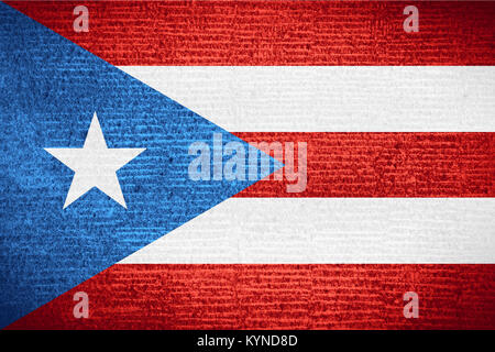 Bandiera di Puerto Rico o Puerto Rican banner sul modello di riga texture Foto Stock