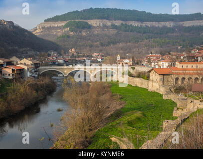 Vecchia Fortezza di Tsarevets a Veliko Turnovo, Bulgaria Foto Stock
