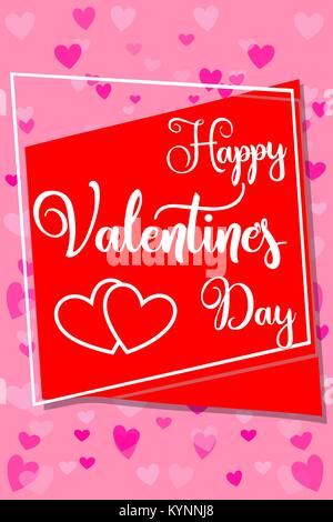 Felice giorno di san valentino verticale poster colorati, telaio, cuori Illustrazione Vettoriale