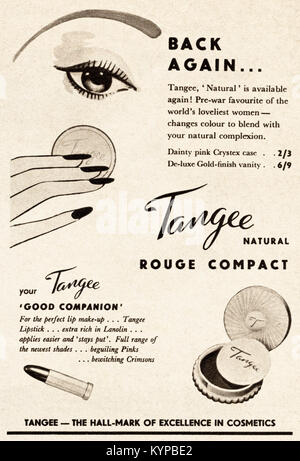 Anni Cinquanta vecchio vintage originale pubblicità pubblicità cosmetici Tangee in magazine 1954 circa Foto Stock