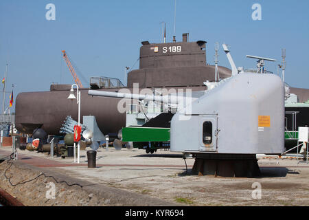 Sommergibile U10, Deutsches Marinemuseum in Wilhelmshaven, Wilhelmshaven, Lower-Sayony, Germania, Europa Foto Stock