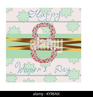 Felici donne al giorno. Violet 8 marzo. papercut multistrato sfondo astratto Illustrazione Vettoriale