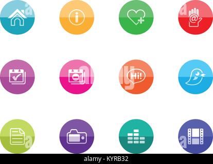 Sito web personale e portfolio icone nel cerchio dei colori Illustrazione Vettoriale