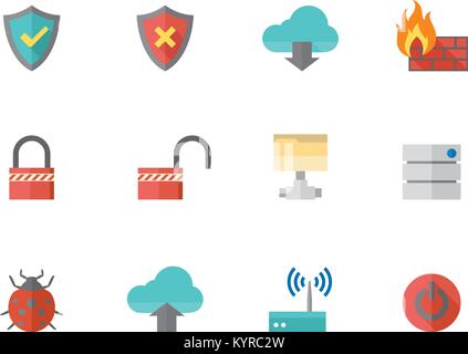 Icona delle finanze serie a schermo piatto a colori e stile. Illustrazione Vettoriale. Illustrazione Vettoriale