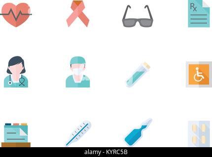 Icona delle finanze serie in colori piatti stile. Illustrazione Vettoriale. Illustrazione Vettoriale