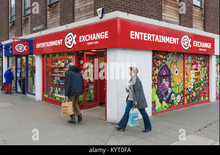 Intrattenimento di CEX Exchange store a Horsham West Sussex, in Inghilterra, Regno Unito. Foto Stock