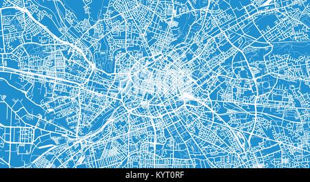 Vettore urbano mappa della città di Manchester, Inghilterra Illustrazione Vettoriale