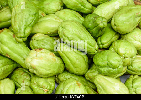 Primo piano della verdura fresca, midollo o chayote Foto Stock