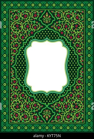 Islamico ornamento floreale per all'interno della copertina del libro, biglietto di auguri Illustrazione Vettoriale