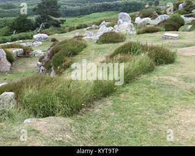 Halangy all antico borgo, Halangy giù, St Mary, se le isole Scilly, Cornwall, Inghilterra, Regno Unito in giugno Foto Stock