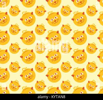 Cute cat Seamless pattern grafici vettoriali Illustrazione Vettoriale