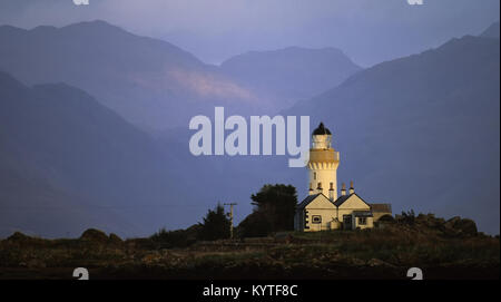 Luce invernale sul faro Isleornsay Foto Stock