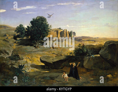 Camille Corot - Agar nel deserto - 1835 - MET Museum - New York Foto Stock