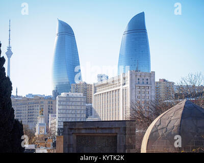 Architettura moderna della città di Baku, Azerbaijan Foto Stock