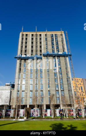 Student Accommodation essendo costruito per Birmingham City University da Eastside City Park in Birmingham Foto Stock