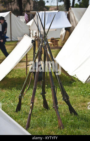 Fucili e pistole dell'epoca della guerra civile Foto Stock