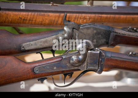 Fucili e pistole dell'epoca della guerra civile Foto Stock