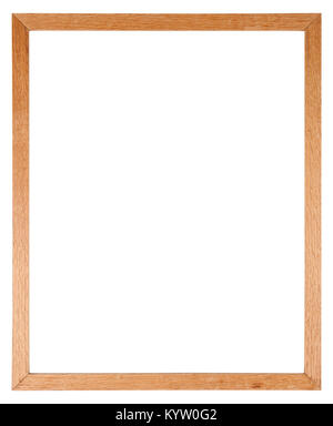 Empty picture frame isolato su bianco in un semplice in legno di quercia di stampaggio della granella Foto Stock