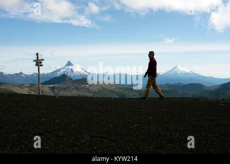 Volcán Puntiagudo en la Región de los Lagos, Cile. Foto Stock