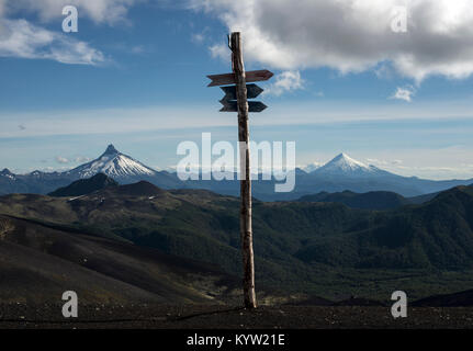 Volcán Puntiagudo en la Región de los Lagos, Cile. Foto Stock