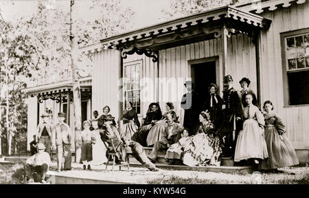 Gen. S.P. Heintzelman e gruppo--camp convalescenti, nei pressi di Alessandria, Va. Foto Stock