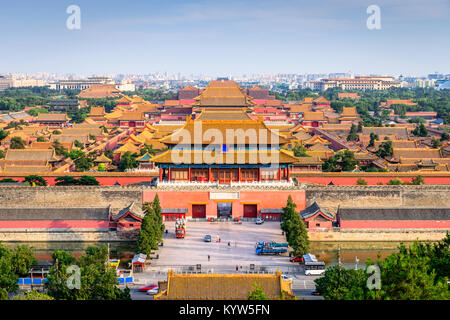 Pechino, Cina Città Proibita parete esterna e cancello. Foto Stock
