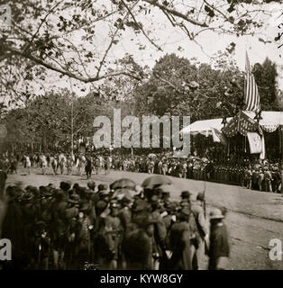 Washington, D.C. Unità di cavalleria passando Presidential rivedendo stand Foto Stock