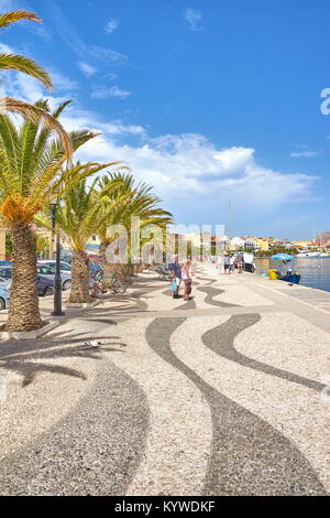 Passeggiata di Argostoli town, l'isola di Cefalonia, Grecia Foto Stock