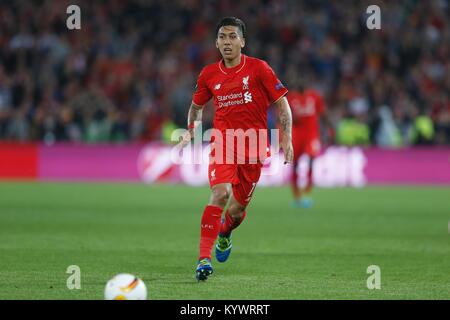 Basel, Svizzera. 18 Maggio, 2016. Roberto Firmino (Liverpool) Calcio/Calcetto : UEFA Europa League match finale tra Liverpool FC 1-3 Sevilla FC al St. Jakob-Park a Basilea in Svizzera . Credito: Mutsu Kawamori/AFLO/Alamy Live News Foto Stock