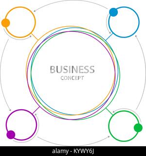 Abstract Business infographics cerchio. Illustrazione Vettoriale