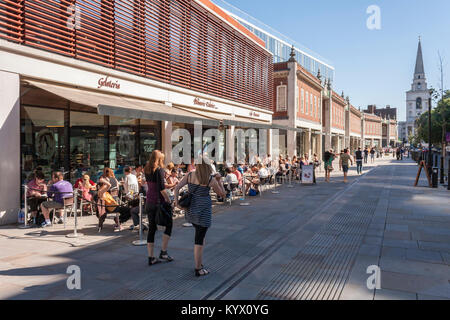 Cafe esterno, Spitalfields, Londra, Inghilterra, GB, Regno Unito Foto Stock