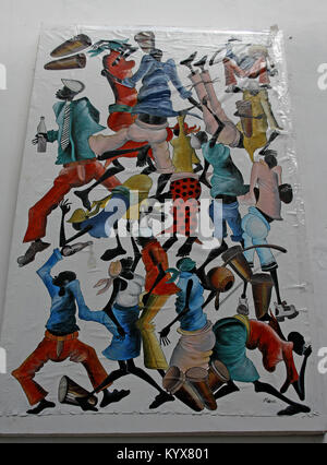 African tela tradizionale Stone Town Zanzibar, Tanzania. Foto Stock