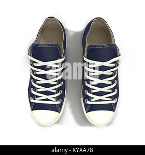 Conveniente per lo sport mens sneakers. Presentato su un bianco. 3D illustrazione Foto Stock