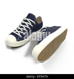 Conveniente per lo sport mens sneakers. Presentato su un bianco. 3D illustrazione Foto Stock