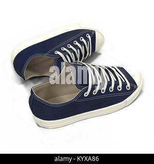 Conveniente per lo sport mens sneakers. Presentato su un bianco. 3D illustrazione Foto Stock