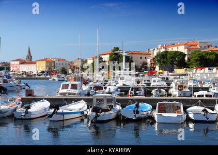 Barche in marina - Parenzo in Istria, Croazia Foto Stock